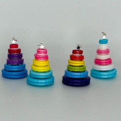 Christmas Tree Decoration LGBT Handmade Button Tree in Transgender, Bisexual and Pride Colours Ideal Decoration for Your Tree UK