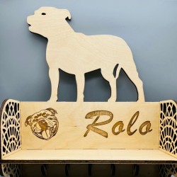 Dog Lead Holder or Key Hook With Shelf and Hooks Can Be Personalised With Your Pet's Name and Graphics UK