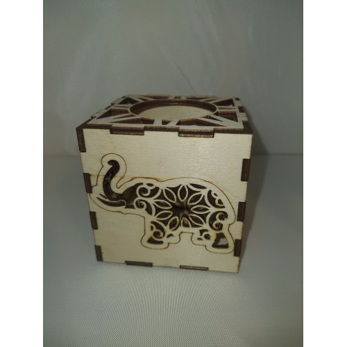 Elephant Tealight Holder Laser Cut Mandala Style With Elephant Design Tealight Holder UK