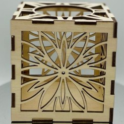 Flower Tealight Holder Laser Cut Mandala Hand Assembled Wooden Flower Tealight Holder UK