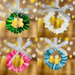 Handmade Button Christmas Wreath Hanging Wreath Decoration for Your Christmas Tree and Home Available in Various Colours UK