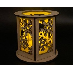 Snowflake Tealight Holder Gives Cosy Glow Hand Assembled Wooden Laser Cut Tealight Holder UK