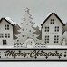 White Wood Christmas Light up Decoration Featuring a Village Scene With Tree and Houses. Laser Cut Wood is Hand Assembled With LED Lights. UK