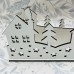 White Wood Christmas Scene Featuring Houses and Trees Ideal for Windowsill or Mantlepiece UK