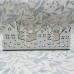 White Wood Christmas Scene Featuring Houses and Trees Ideal for Windowsill or Mantlepiece UK