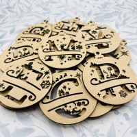 Wooden Bauble Alphabet Letters Create Your Own Names or Personalise Christmas Decorations With These 3mm Ready to Hang Mdf Shapes. UK