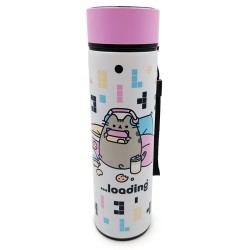 Reusable Stainless Steel Hot & Cold Insulated Drinks Bottle Digital Thermometer - Pusheen the Cat Gaming