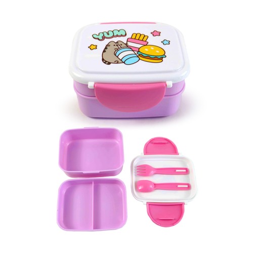 Bento Clip Lock Lunch Box with Cutlery - Pusheen the Cat Foodie