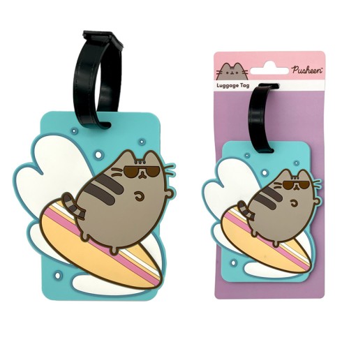 PVC Luggage Tag - Pusheen the Cat Summer Surfer