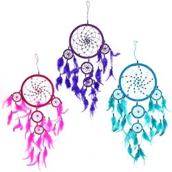 Bali Dreamcatchers - Large Round - Turq/Pink/Purp