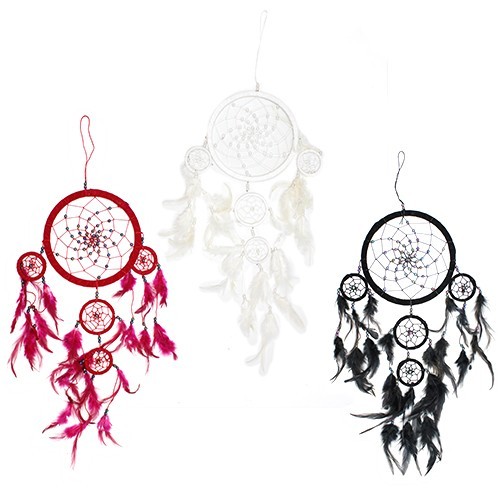 Bali Dreamcatchers - Large Round - Black/White/Red Bali Dreamcatchers - Large Round - Black/White/Red