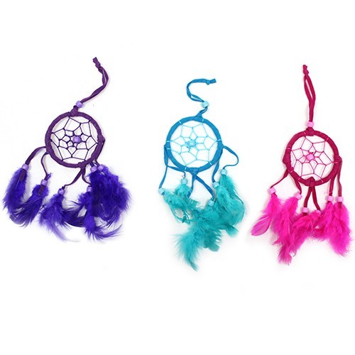 Bali Dreamcatchers - Small Round - Turq/Pink/Purp Bali Dreamcatchers - Small Round - Turq/Pink/Purp