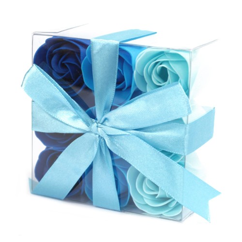 Set of 9 Soap Flowers - Blue Wedding Roses Set of 9 Soap Flowers - Blue Wedding Roses