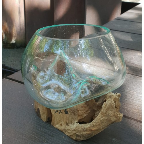 Molten Glass on Wood - Small Bowl Molten Glass on Wood - Small Bowl