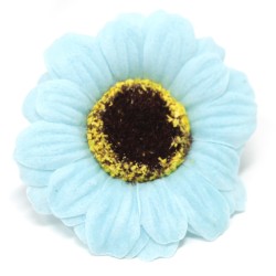 10 Craft Soap Flowers - Sml Sunflower - Blue