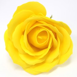 10 Craft Soap Flowers - Lrg Rose - Yellow