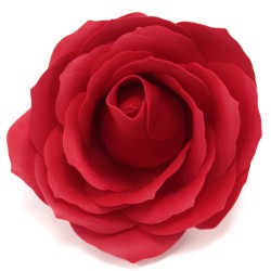 10 Craft Soap Flowers - Lrg Rose - Red