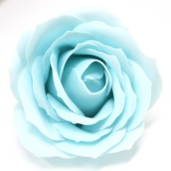 10 Craft Soap Flowers - Lrg Rose - Baby Blue