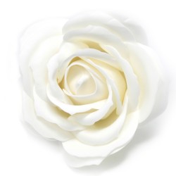 10 Craft Soap Flowers - Lrg Rose - White