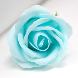 10 Craft Soap Flowers - Med Rose - Baby Blue