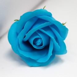 10 Craft Soap Flowers - Med Rose - Sky Blue