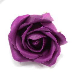 10 Craft Soap Flowers - Med Rose - Deep Violet