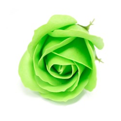 10 Craft Soap Flowers - Med Rose - Green