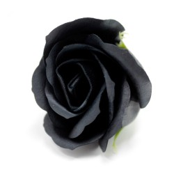 10 Craft Soap Flowers - Med Rose - Black