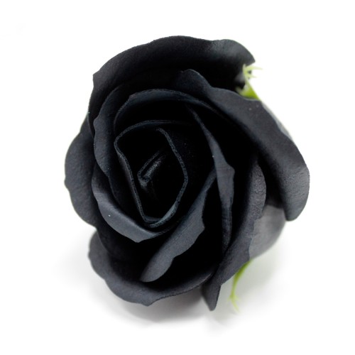 10 Craft Soap Flowers - Med Rose - Black 10 Craft Soap Flowers - Med Rose - Black