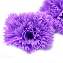 10 Craft Soap Flowers - Carnations - Violet