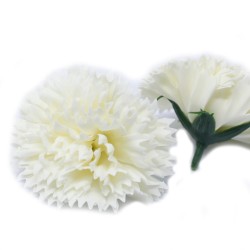 10 Craft Soap Flowers - Carnations - Cream