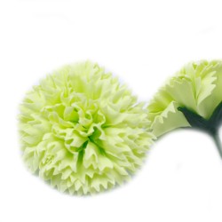 10 Craft Soap Flowers - Carnations - Lime