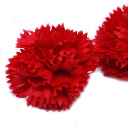 10 Craft Soap Flowers - Carnations - Red