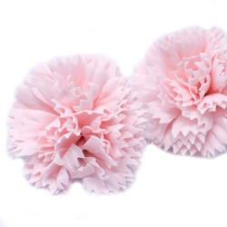 10 Craft Soap Flowers - Carnations - Pink