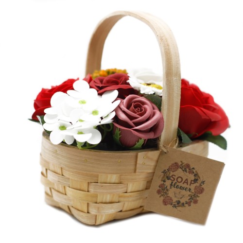 Medium Red Bouquet in Wicker Basket Medium Red Bouquet in Wicker Basket