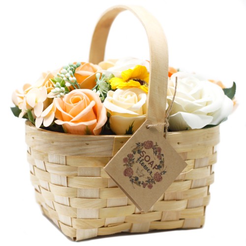 Large Orange Bouquet in Wicker Basket Large Orange Bouquet in Wicker Basket