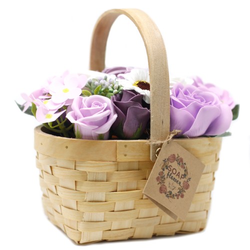 Large Lilac Bouquet in Wicker Basket Large Lilac Bouquet in Wicker Basket