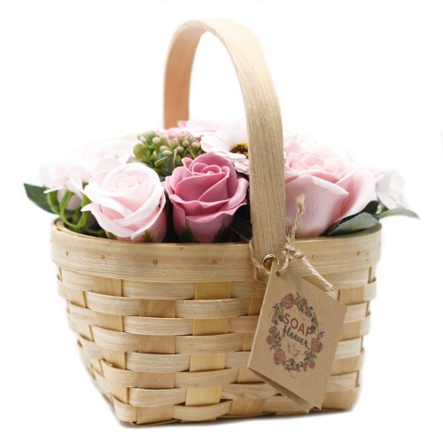 Large Pink Bouquet in Wicker Basket Large Pink Bouquet in Wicker Basket