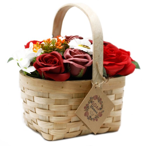 Large Red Bouquet in Wicker Basket Large Red Bouquet in Wicker Basket