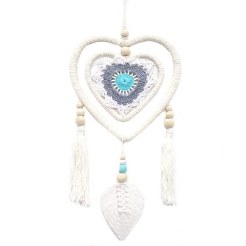 Dream Catcher - Medium Blue Heart in Heart Dream Catcher - Medium Blue Heart in Heart