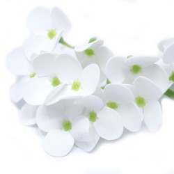 10 Craft Soap Flowers - Hyacinth Bean - White