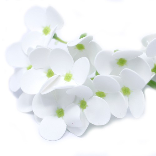 10 Craft Soap Flowers - Hyacinth Bean - White 10 Craft Soap Flowers - Hyacinth Bean - White