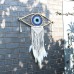 Protection Dream Catcher - Lrg Macrame Evil Eye White/ Grey/Brown Protection Dream Catcher - Lrg Macrame Evil Eye White/ Grey/Brown