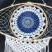 Protection Dream Catcher  - Lrg Macrame Evil Eye White/ Blue/Grey Protection Dream Catcher  - Lrg Macrame Evil Eye White/ Blue/Grey