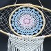 Protection Dream Catcher - Lrg Macrame Eye Blue/ White/Pink Protection Dream Catcher - Lrg Macrame Eye Blue/ White/Pink