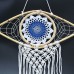 Protection Dream Catcher - Med Macrame Evil Eye White/ Blue/Grey Protection Dream Catcher - Med Macrame Evil Eye White/ Blue/Grey