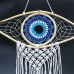 Protection Dream Catcher - Med Macrame Evil Eye Blue/White/Black Protection Dream Catcher - Med Macrame Evil Eye Blue/White/Black