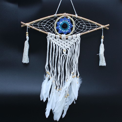 Protection Dream Catcher - Sm Macrame Evil Eye Protection Dream Catcher - Sm Macrame Evil Eye