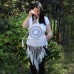 Protection Dream Catcher - Lrg Macrame Pyramid White/Grey Protection Dream Catcher - Lrg Macrame Pyramid White/Grey