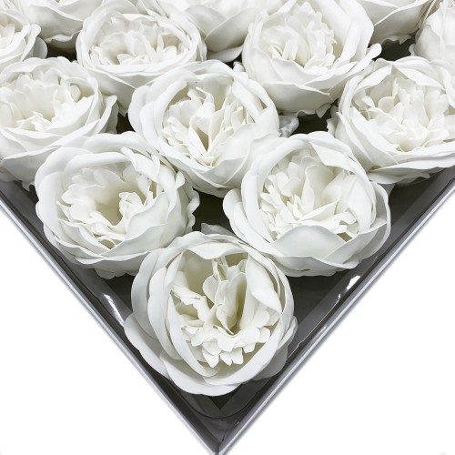 10 Craft Soap Flower - Ext Large Peony - White 10 Craft Soap Flower - Ext Large Peony - White